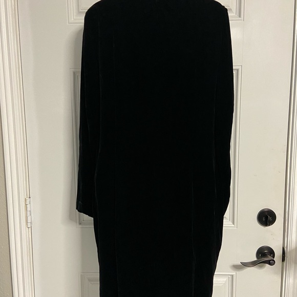 D7- FIRST ISSUE Black MODEST Velvet SILK-Blend HOLIDAY Midi Dress - Picture 11 of 11